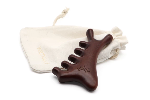 Drevená gua sha škrabka s výstupkami