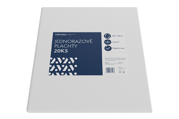 Jednorazové plachty velvesa® 20ks 200x80cm
