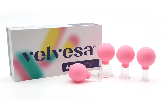 Masážne banky s balónikom - sada 4ks