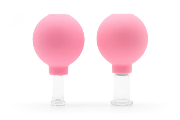 Masážne banky s balónikom úzke - sada 2ks