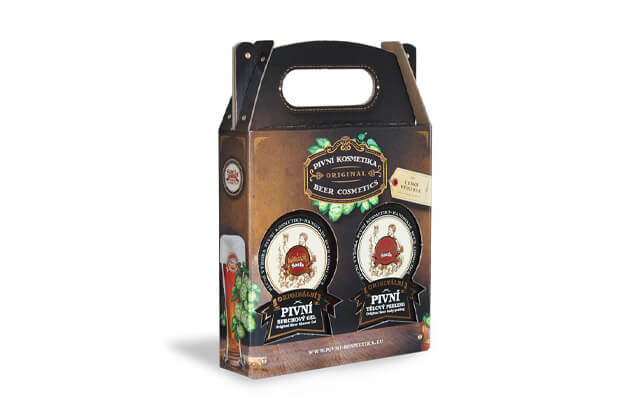 Sprchový gél a peeling - pivná darčeková sada mini 3